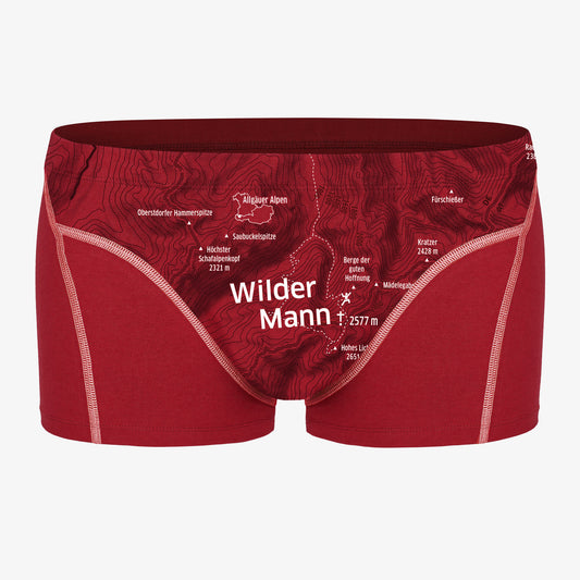 EIN SCHÖNER FLECK ERDE. Boxershorts WILDER MANN. Unterhose mit Berg-Motiv. Unterhose für die Berge. Sportlicher Schnitte. Perfekte Passform.