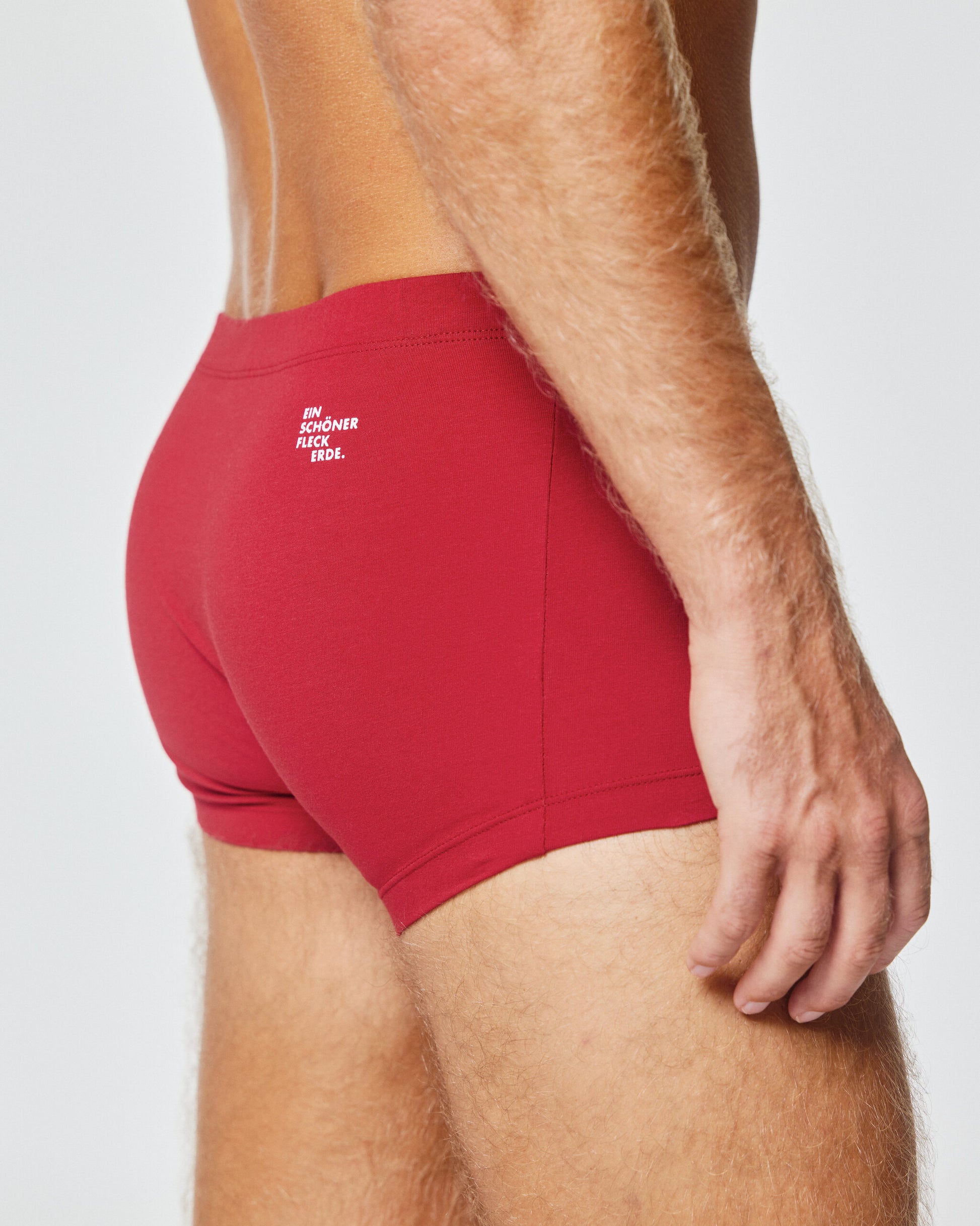 EIN SCHÖNER FLECK ERDE. Herrenunterhose zum Wandern. Unterwäsche zum Bergsteigen. Unterhose mit Bergmotiv WILDER MANN. Kurze Lieferwege. Original.