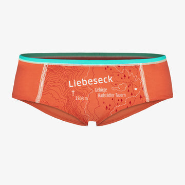 EIN SCHÖNER FLECK ERDE. Unterhose mit Berg. LIEBESECK. Unterwäsche Salzburg. Green fashion. Unterwäsche mit bio Siegel.