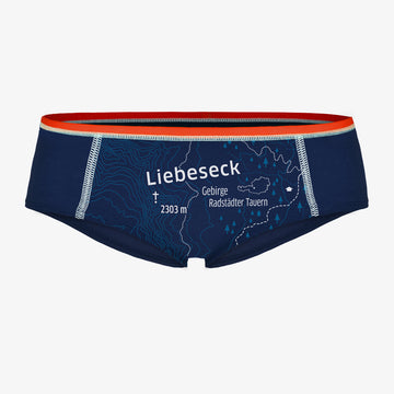 EIN SCHÖNER FLECK ERDE. Unterhose mit Berg. LIEBESECK. Unterwäsche Salzburg. Green fashion. Unterwäsche mit bio Siegel.