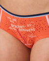 Hipster von EIN SCHÖNER FLECK ERDE in Rotorange mit Drachenschlucht-Kartenmotiv und Thüringer-Wald-Aufdruck