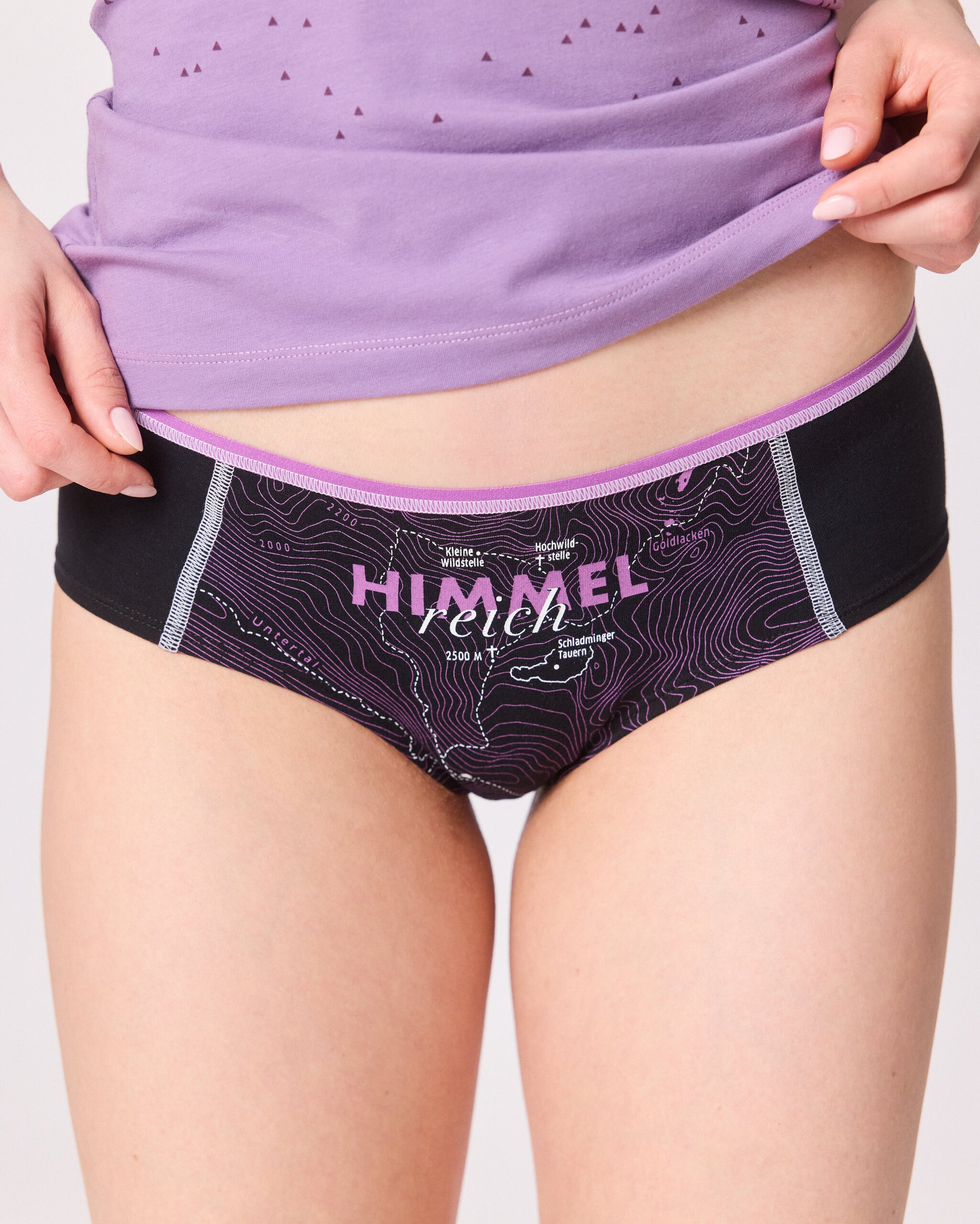 Unterhose für Frauen Himmelreich. Charmante Unterwäsche zum Verschenken. Lustiger Spruch auf Unterhose.