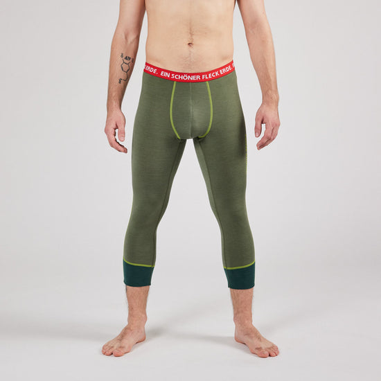 3/4 Pants Merino Tencel Herren nachtblau. Sport Unterhose Herren. 