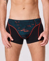 Herren Unterhose Hoher Stand. Bergmotiv. Unterhose mit Gipfel und Höhenlinien. Unterwäsche für Bergsteiger.