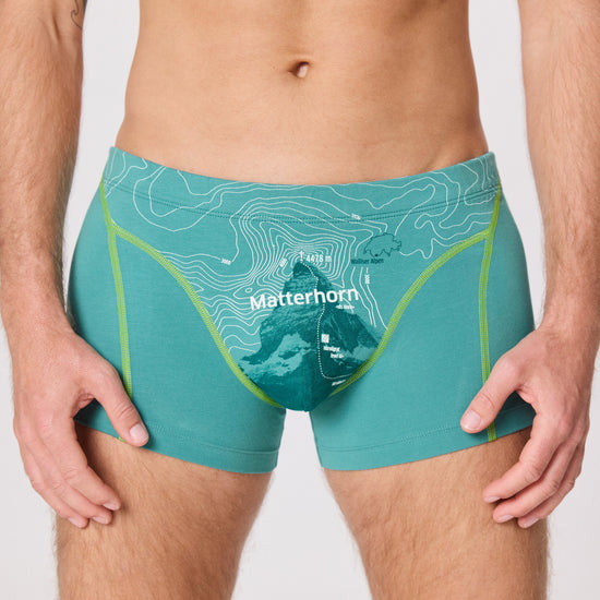 Boxershorts Matterhorn. Sportlicher Schnitt. Unterhose aus Bio-Baumwolle. Unterwäsche produziert in Europa.