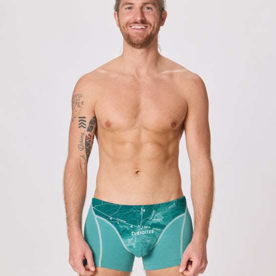 Unterhose Zugspitze. Unterhose aus Bio-Baumwolle. Geschenketipp für Bergsteiger.