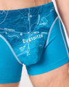 EIN SCHÖNER FLECK ERDE. Herren-Unterhose aus Bio-Baumwolle produziert in Europa mit Motiv Zugspitze. Unterwäsche mit Motiv.